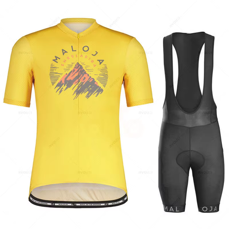 Ensemble de maillot de cyclisme Maloja pour hommes, respirant, course d'équipe, sport, vélo, vêtements de vélo courts, été, nouveau, 2025