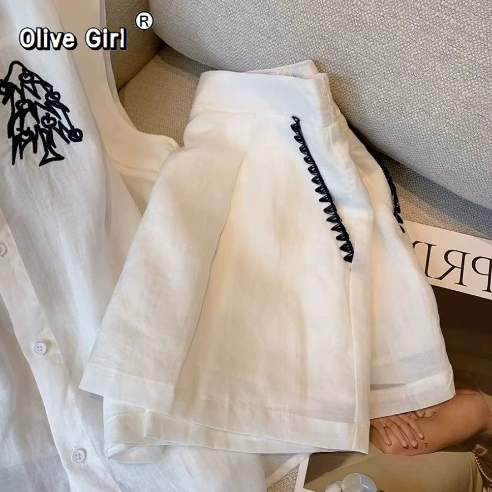 Olive Girl – ensemble Polo et short surdimensionné pour femme
