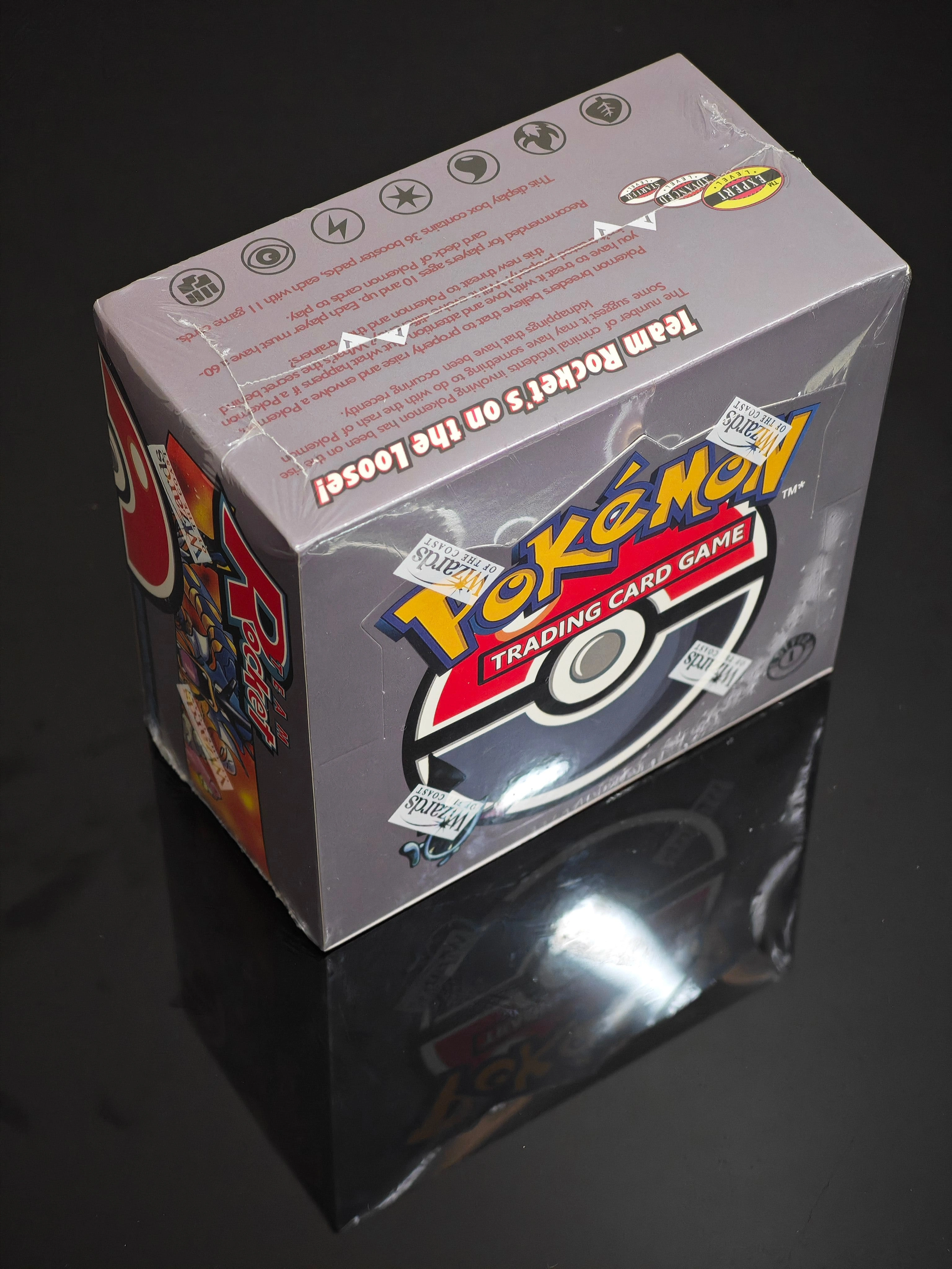 Boîte de boosters Pokémon Team Rocket 1ère Édition, cartes proxy PTCG, 36 sachets/boîte, cartes mystères, jeu de société de combat, cartes de qualité pour les fans