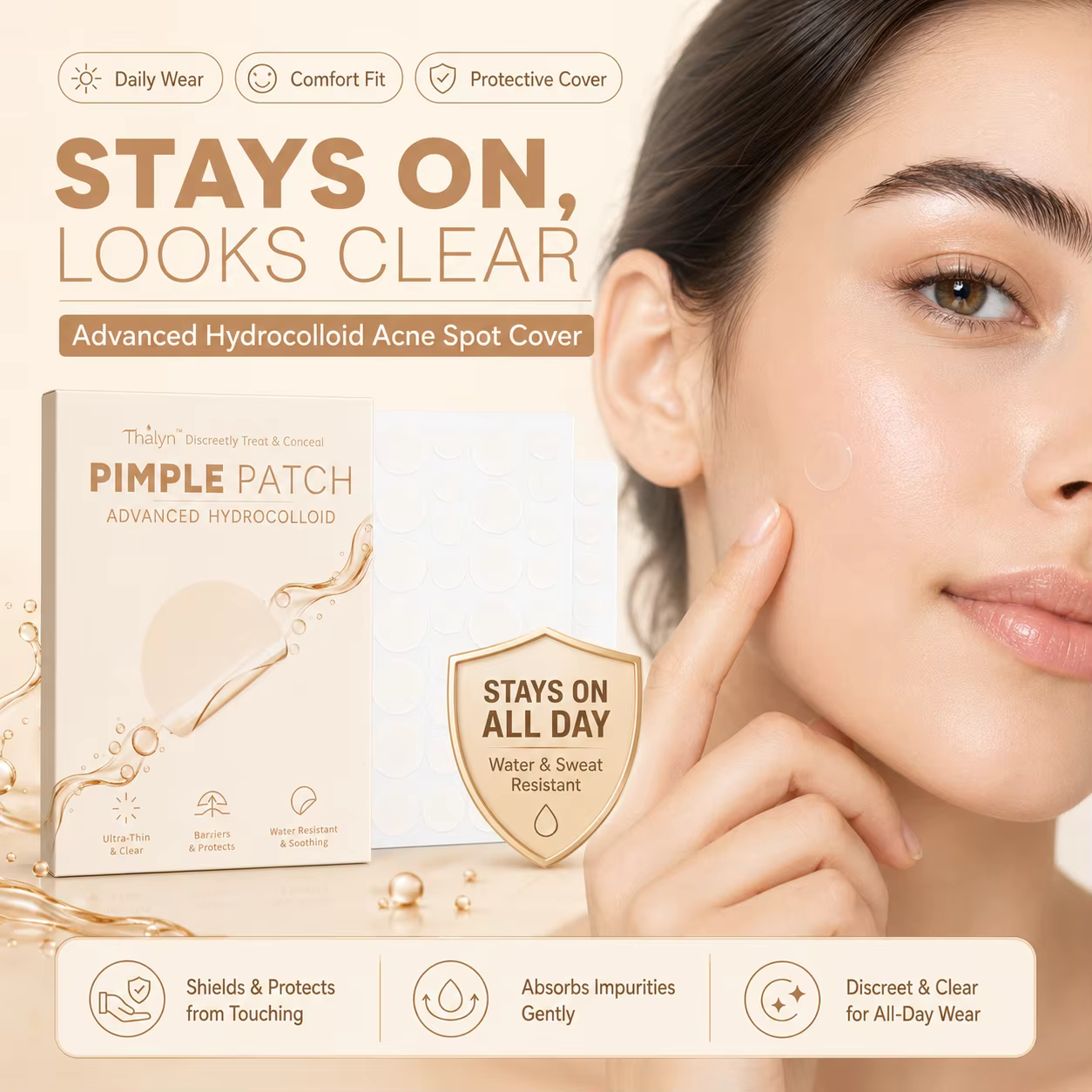 288 Patchs Anti-Acné à l'Acide Salicylique, Autocollants Hydrocolloïdes Blancs pour Boutons, Couvre-Imperfections Invisibles, Soin des Taches Cutanées du Visage