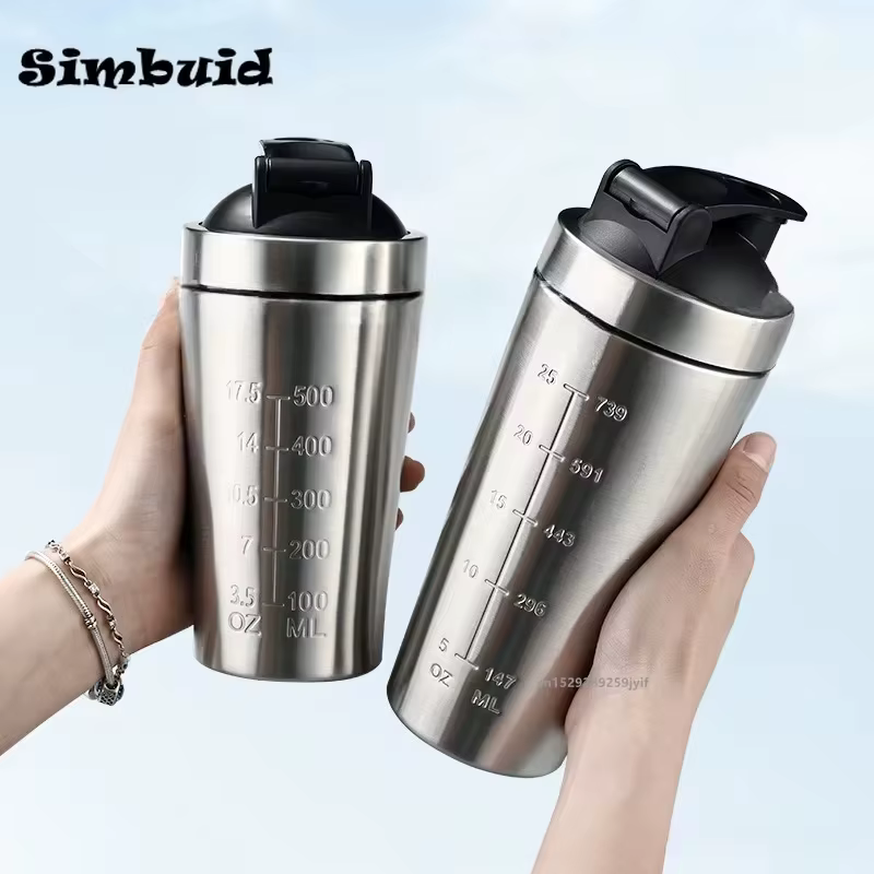 Bouteille Shaker de poudre de protéines en acier inoxydable