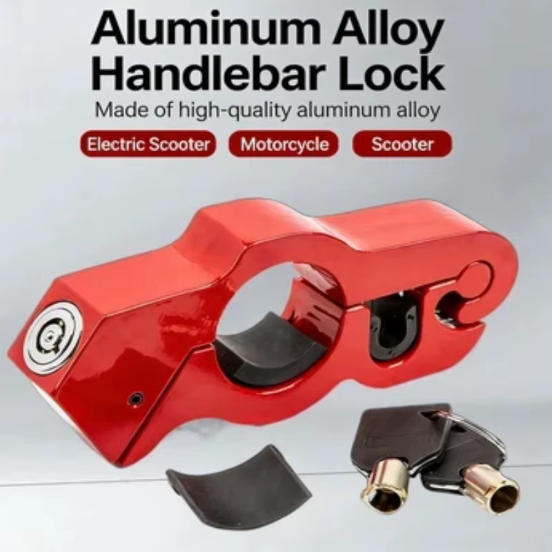 Poignée de guidon de moto en alliage d'aluminium, poignée de guidon de vélo électrique, verrou antivol pour scooter, guidon de vélo