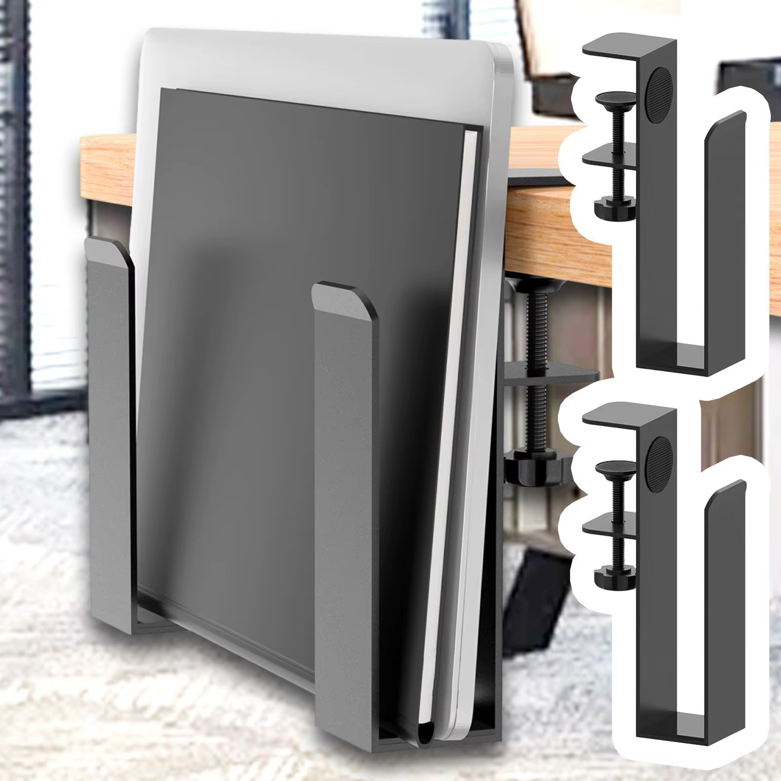 Organisateur d'ordinateur portable suspendu pour bureau, support de tablette, accessoire multifonctionnel en métal pour la maison et le bureau, support de clavier pour gagner de la place