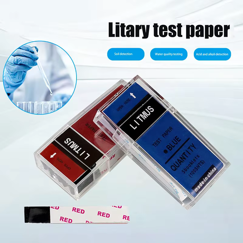 100 bandes/boîte rouge/bleu PH bandelettes de Test papier de tournesol acide alcalin papier de Test pour eau sol laboratoire acide alcalin détection