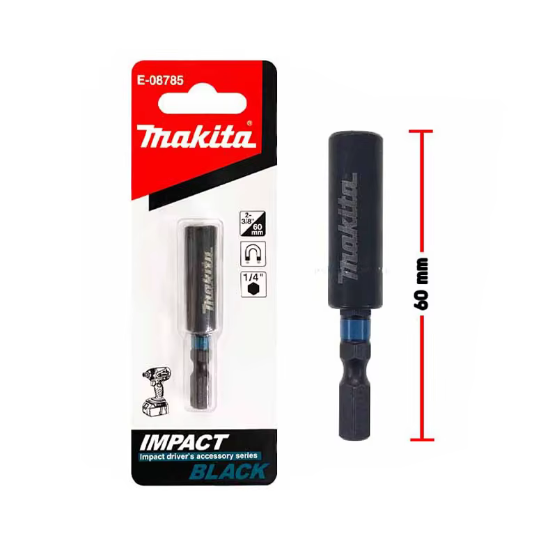 Makita E-08785 porte-embout d'extension magnétique à Impact noir 60MM/1/4 "hexagone résistant à la rouille accessoires d'outils durables