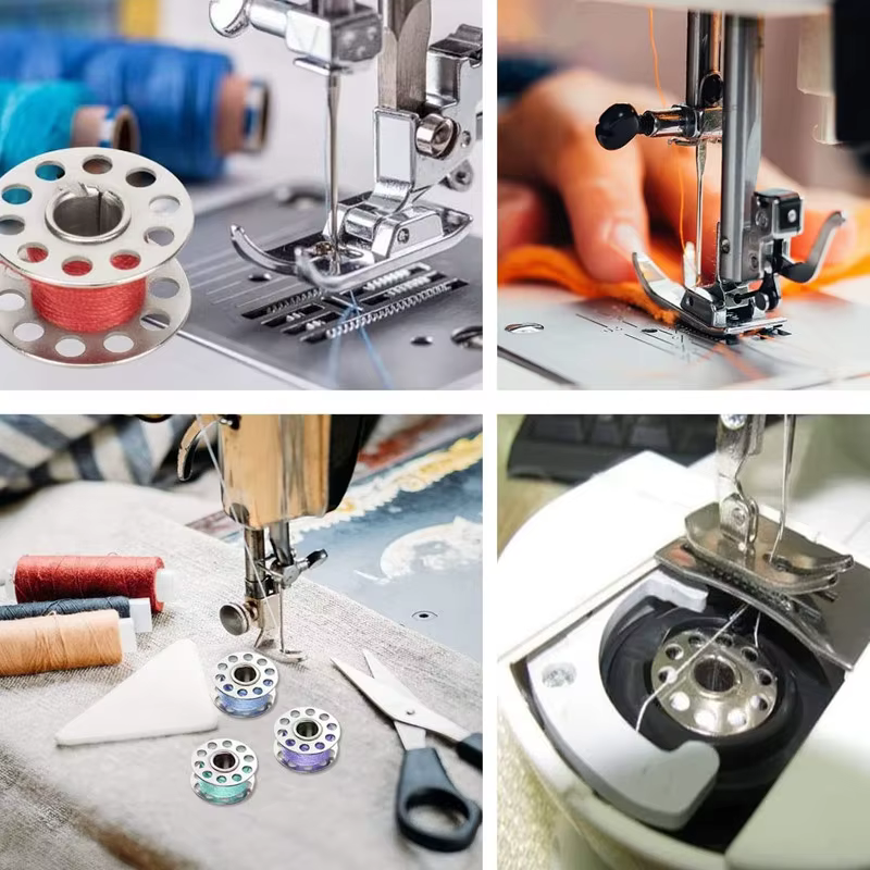 Boîtier de canette + 2 bobines métalliques pour Brother Janome Singer, Machine à coudre domestique, accessoires, outils, 1 pièce