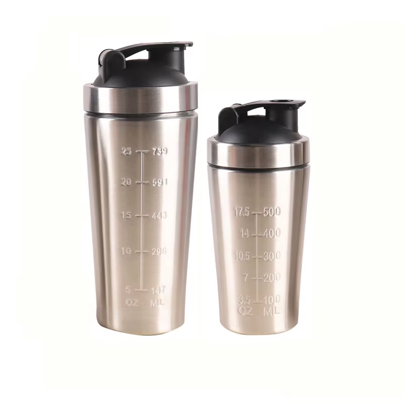 Bouteille Shaker de poudre de protéines en acier inoxydable