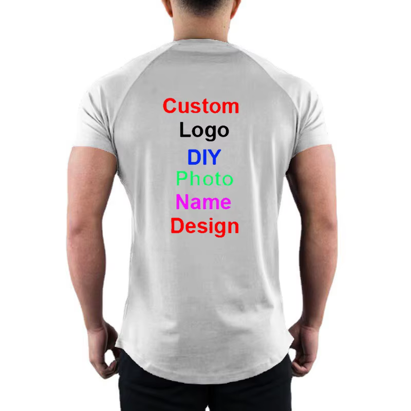 T-shirt à manches courtes en coton à col rond pour hommes