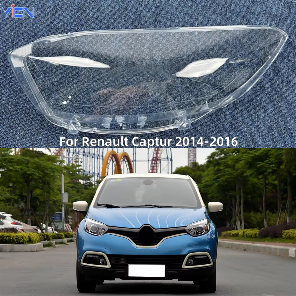 Pour Renault Captur 2014 2015 2016 Accessoires Véhicules Lentille de phare en polycarbonate haute brillance entièrement transparente
