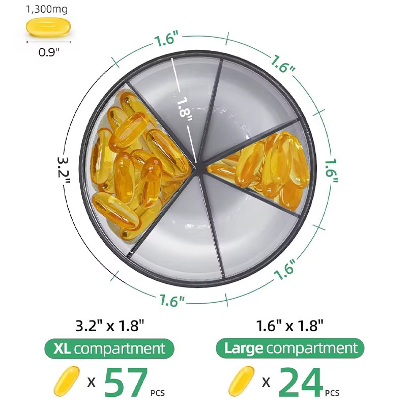 Boîte de rangement Portable pour suppléments de vitamines à 7 compartiments