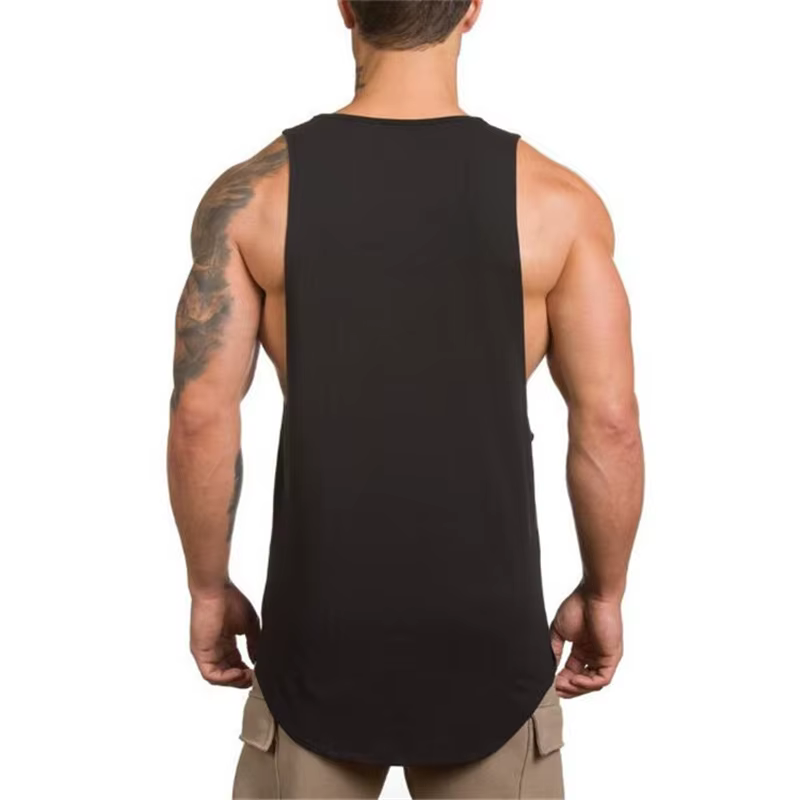 Marque Gym Sport vêtements coton Singlets musculation Stringer débardeurs hommes Fitness chemise Muscle gars sans manches gilets de course