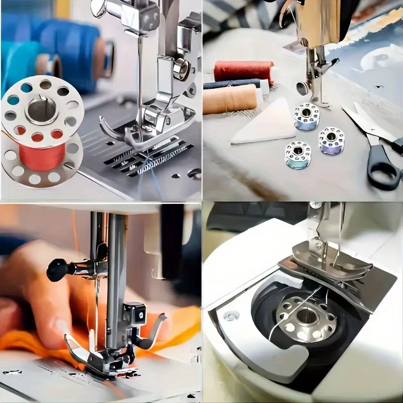 Boîtier de canette + 10 bobines métalliques adaptées à Brother Janome Singer, Machine à coudre domestique, accessoires, outils, 2 pièces