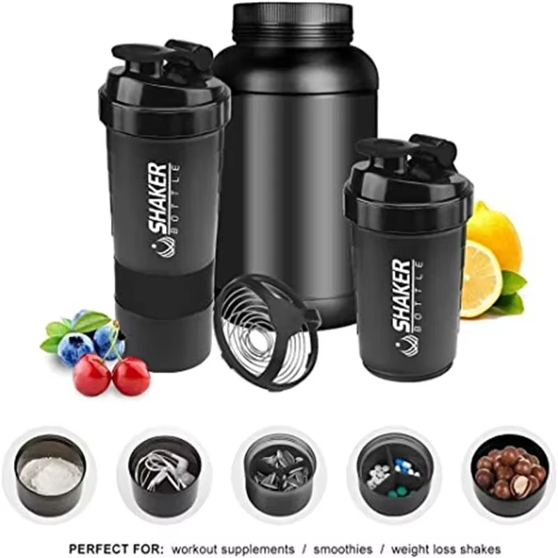 Shaker à protéines Portable avec récipient de stockage de poudre