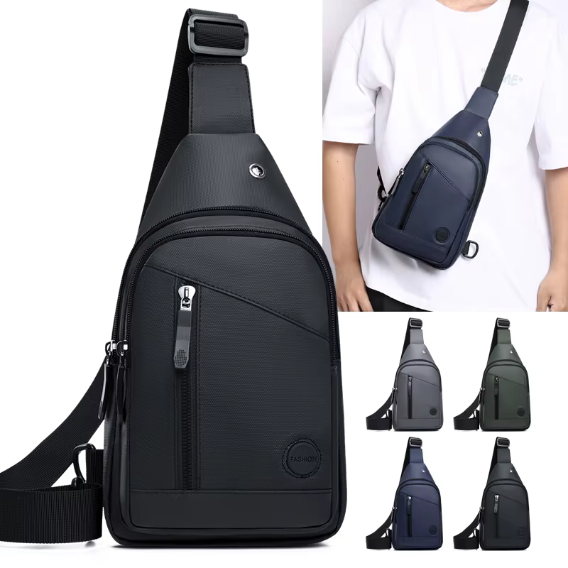 Sac de poitrine de sport pour hommes, sac à bandoulière réglable, adapté aux sports de plein air, sacs à bandoulière pour les déplacements, sacs d'affaires