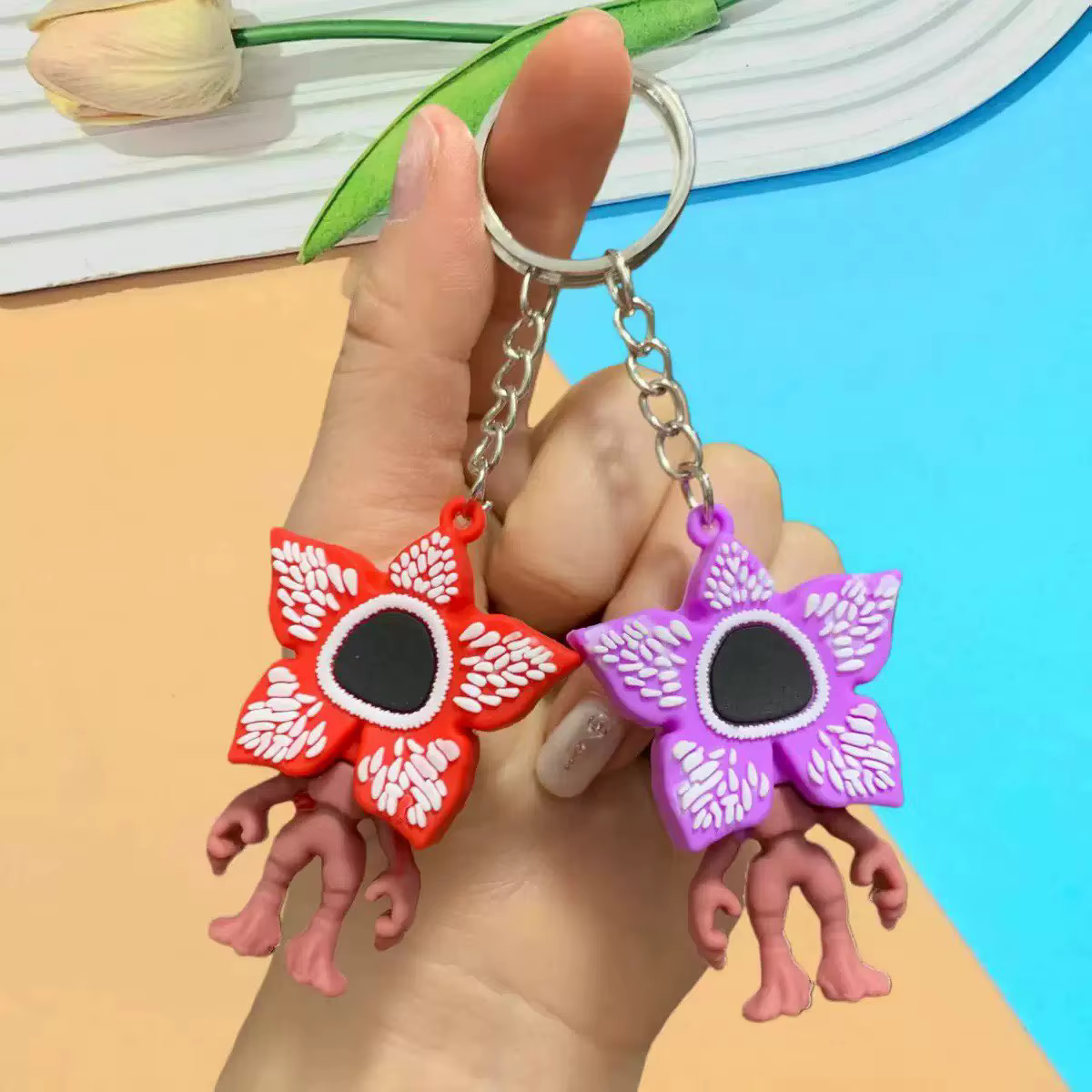 Porte-clés Stranger Things 6 cm, figurine d'anime, étui à clés, Kawaii, à suspendre au sac, ornements décoratifs, porte-clés, cadeaux mignons pour enfants