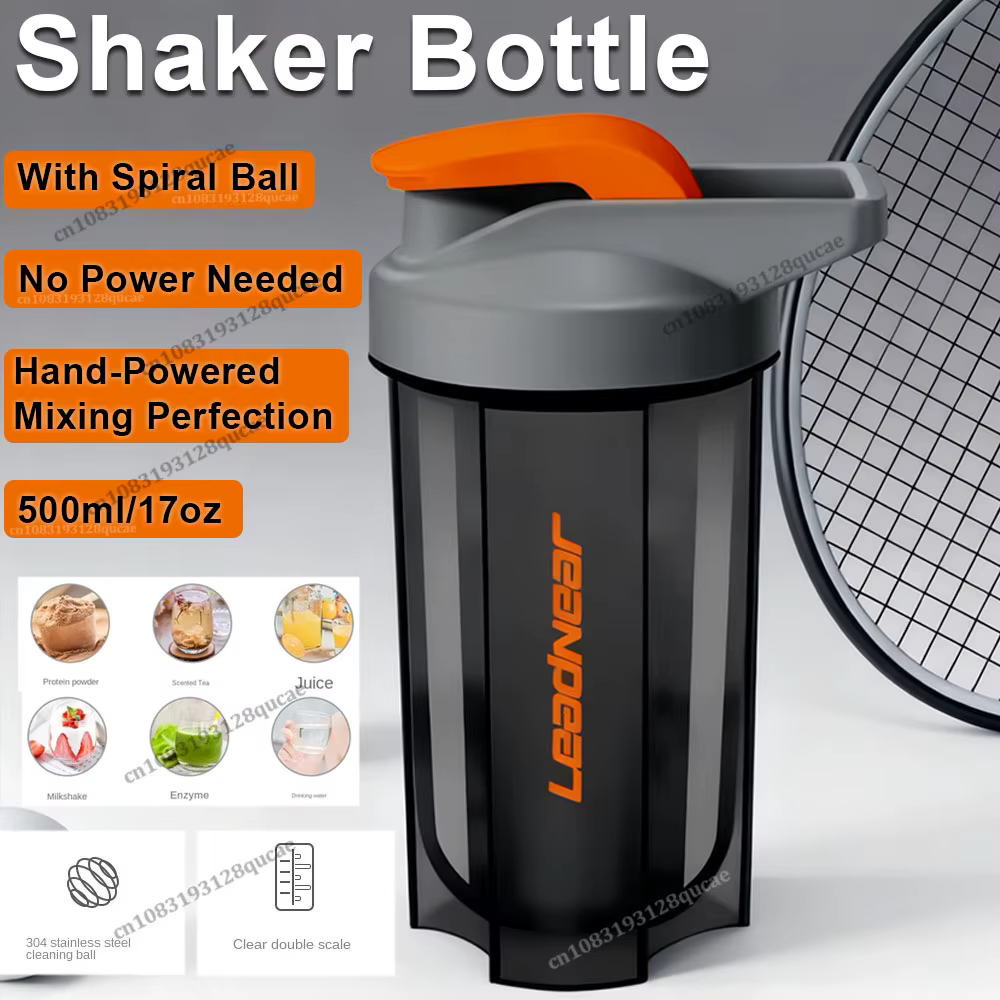 Tasse de mélange de poudre de protéine de secousse extérieure Portable + boule en spirale bouteille de boisson de