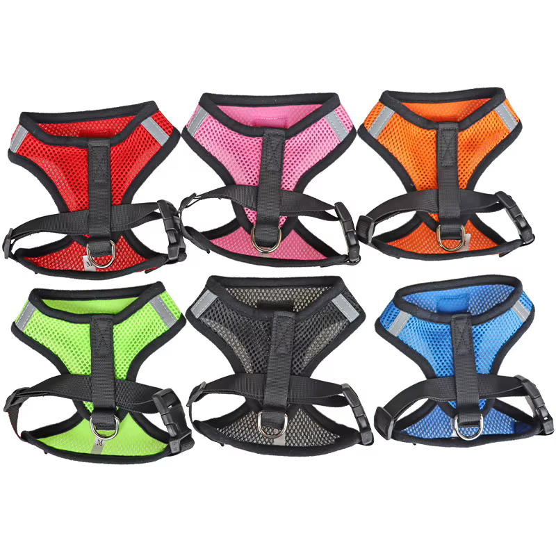 Harnais pour chat et chien avec laisse, gilet réglable en maille polyester respirante, harnais réfléchissant pour petits chiens et chats, accessoires